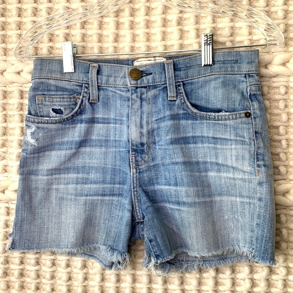 Current/ Elliott Distressed The Bicycle Jean Shorts